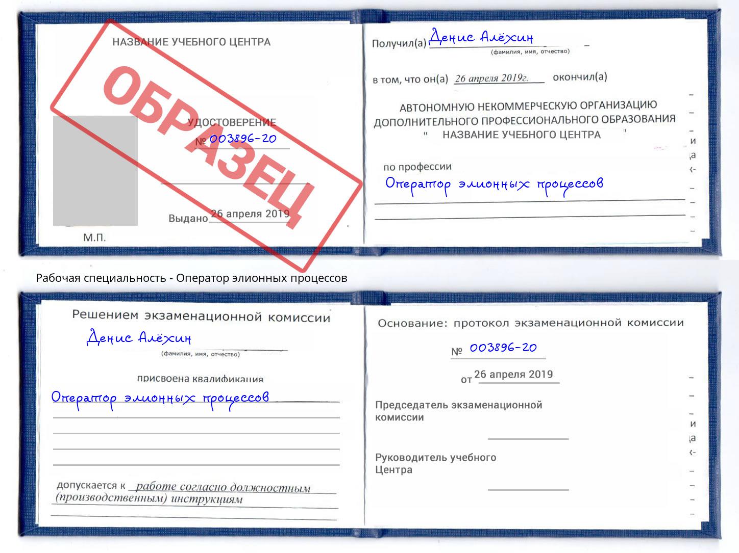Оператор элионных процессов Гулькевичи