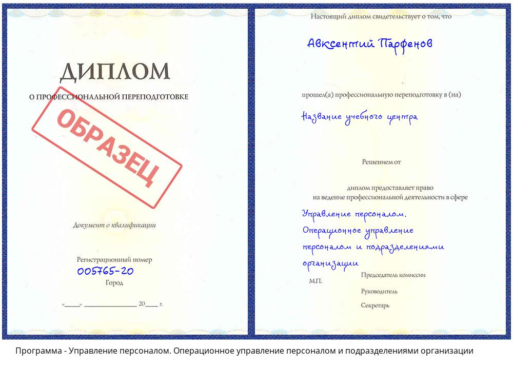 Управление персоналом. Операционное управление персоналом и подразделениями организации Гулькевичи