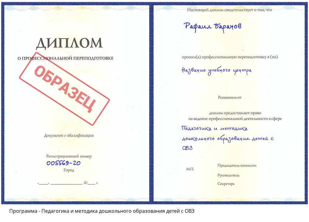 Педагогика и методика дошкольного образования детей с ОВЗ Гулькевичи