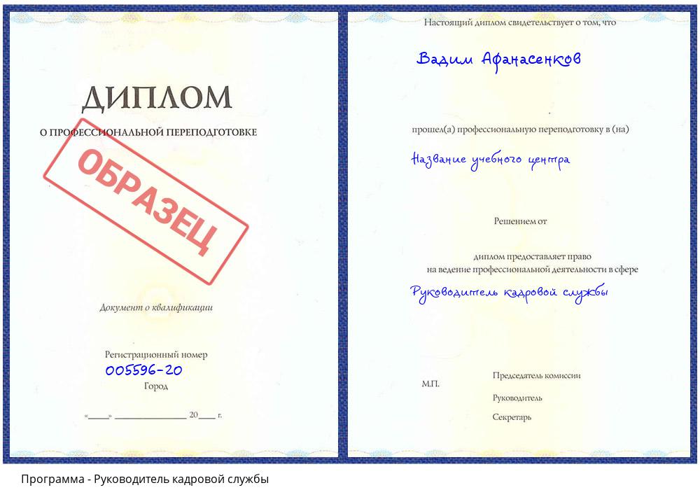 Руководитель кадровой службы Гулькевичи